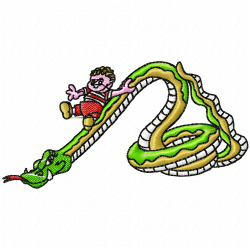 Children And Animals Embroidery Design 1